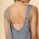  Denim scoop neck overall dress