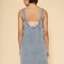  Denim scoop neck overall dress