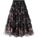  Ruffled Floral Skirt