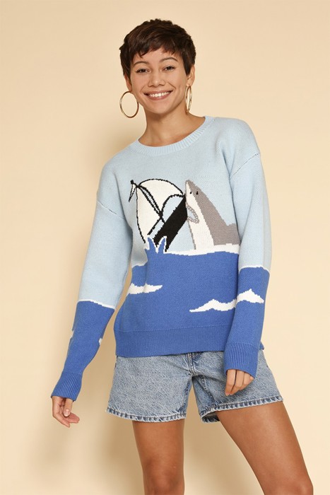 Shark attack knit sweater