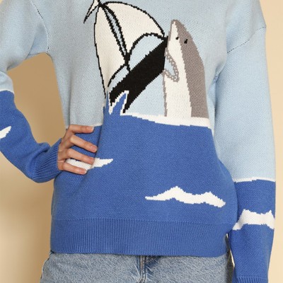 Shark attack knit sweater