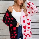  Two Tone Heart Cardigan
