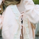  Front Tie Ruffled Cardigan