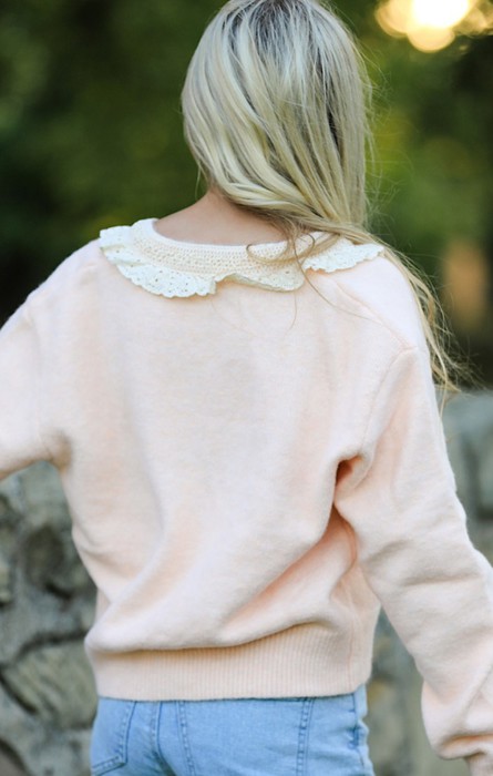 Front Tie Ruffled Cardigan