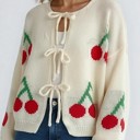  Front tie cherry cardigan