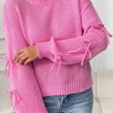  Bow sleeve knit sweater
