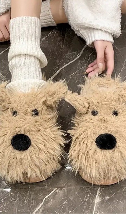 Fluffy Dog Slippers
