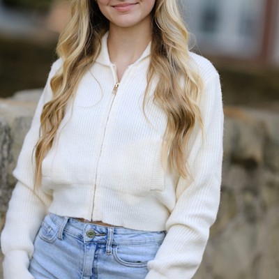 Ribbed Zipper Sweater