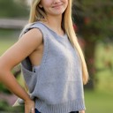 Small Gray Open back bow sweater