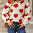  Fuzzy heart sweater