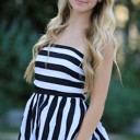  Striped Peplum Top