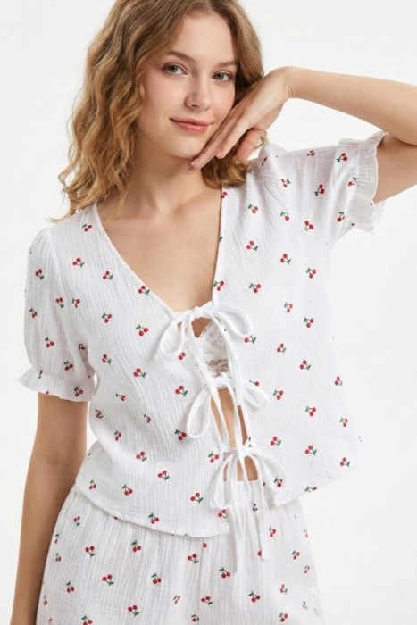 Miss Sparkling Cherry two piece shorts set