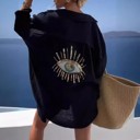 Small Black Evil Eye Sequin shirt