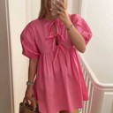 Small Pink Leopard Bow Tie Front Dress