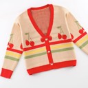  Cherry Retro Stripe Cardigan