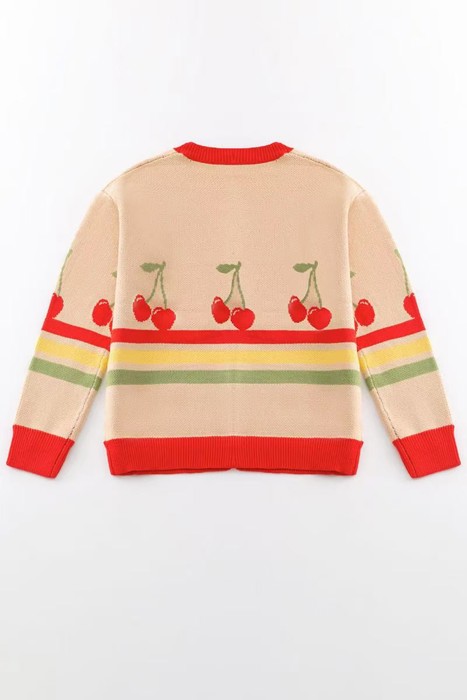 Cherry Retro Stripe Cardigan