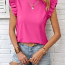Small Pink Ruffle short sleeve blouse