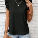 Small Black Ruffle short sleeve blouse