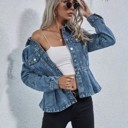  Peplum Denim Jacket
