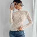 White Small Miss Sparkling Mesh bow printed long sleeve top
