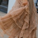  Mesh ruffle maxi skirt