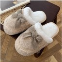  Cozy Knit Bow Slippers