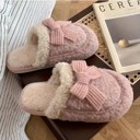  Cozy Knit Bow Slipper
