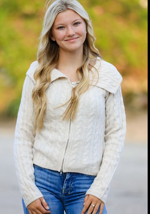 Cable Knit Zip Up Cardigan