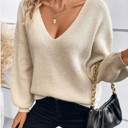  Back Tie Detail V-Neck Sweater