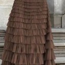 Small Brown Ruffled Maxi Skirt