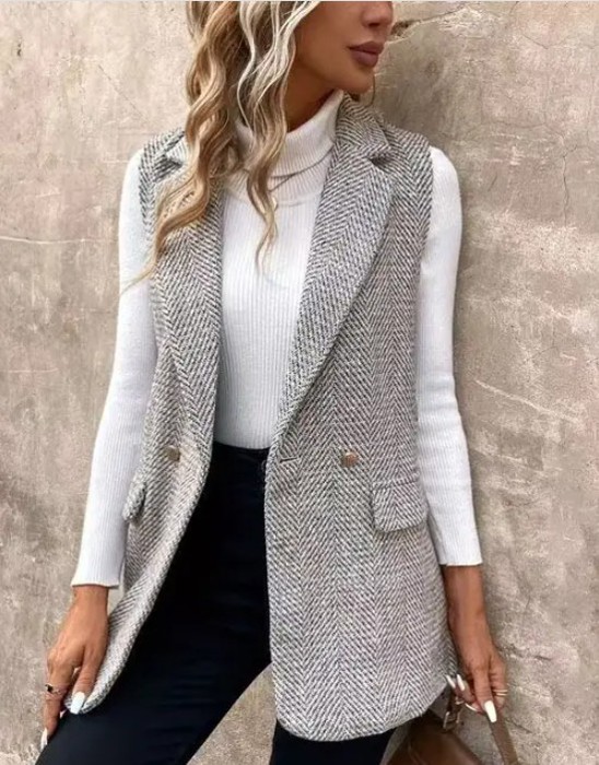 Elegant Tailored Vest Blazer