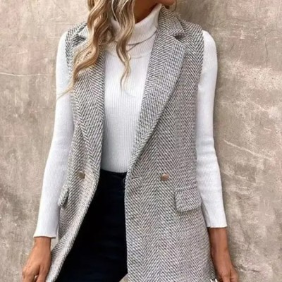 Elegant Tailored Vest Blazer