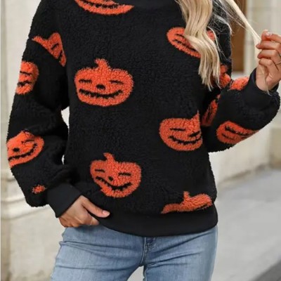 Halloween Pumpkin Fleece Sweatshirt