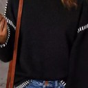 Small Black Cable Knit Pullover Sweater