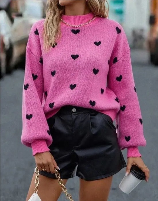 All Over Heart Sweater