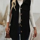 Small Black Corduroy Buttoned Vest