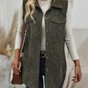 Small Green Corduroy Buttoned Vest
