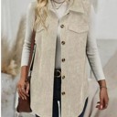 Small Beige Corduroy Buttoned Vest