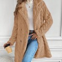 Small Brown Houndstooth Pattern  Fleece Coat