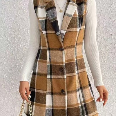 Plaid Sleeveless Vest