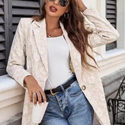 Floral Embroidered Blazer