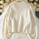  Embroidered 3D Daisy Knit Sweater