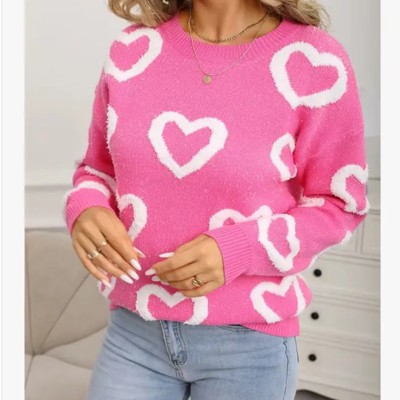 All over Heart knit sweater