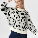 Leopard Knit Sweater