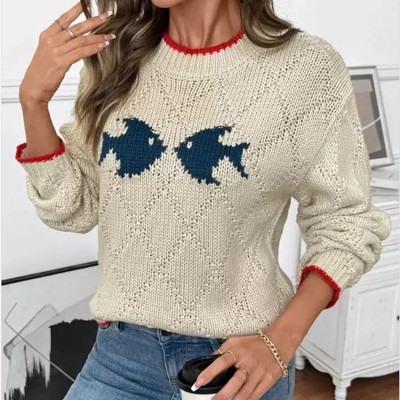 Fish Motif  Sweater