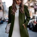  Women's Stand Collar  Wool Blend Coat