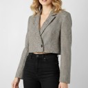  Plaid Cropped Blazer