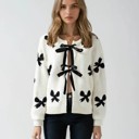  Bow Print Tie-Front Cardigan