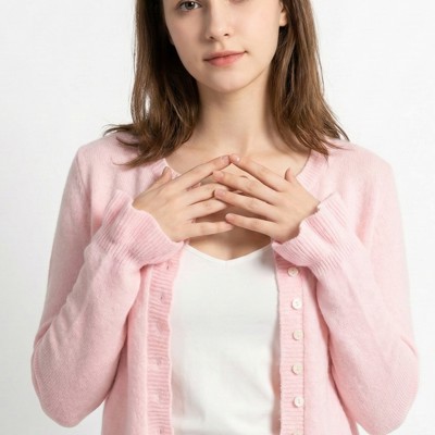 Sweetheart Ruffle-Trim Knit Cardigan