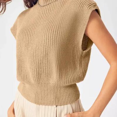 Cropped knit sleeveless sweater